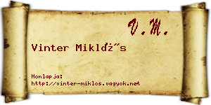 Vinter Miklós névjegykártya
