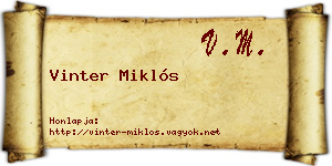 Vinter Miklós névjegykártya