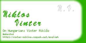 miklos vinter business card